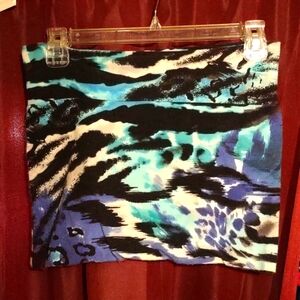 Y2K Juniors S body con mini skirt black, blues, white by HOT GAL